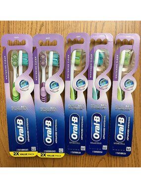 Lot of 5 Oral-B Toothbrush Soft - 7 Toothbrushes - NEW Sealed